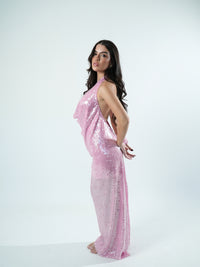 Vestido Degagê Paete Longo Ultra Glow