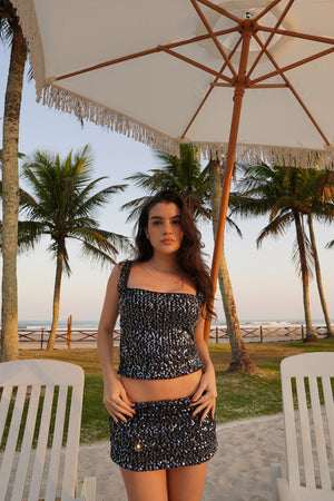 Corset Bordado Paetê