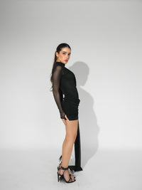 Vestido Manga Longa Tule