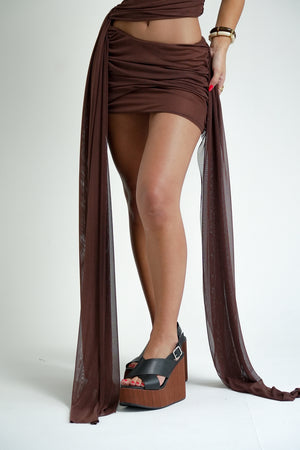 Saia Tule Franzida Amarração