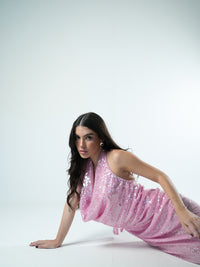 Vestido Degagê Paete Longo Ultra Glow