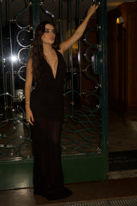 Vestido Degage Longo Frente Única