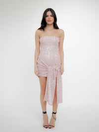 Vestido Bordado Paetê Amarração