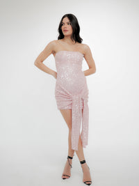 Vestido Bordado Paetê Amarração