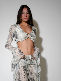 Top Manga Longa Tule Mystic